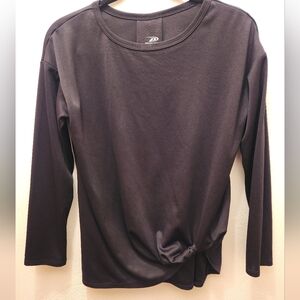 Pro Player Black Crewneck Athletic Long Sleeve With Side Twist Size M